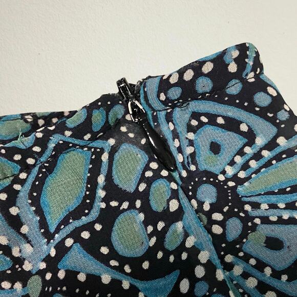 Y2K bohemian flare midi skirt, abstract floral cottagecore fairy boho chic - Picture 5 of 7